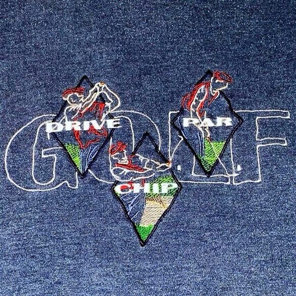 Vintage y2k Embroidered Golf Crewneck Golfers Sweatshirt Mens XXL Drive Par Chip - Picture 11 of 11